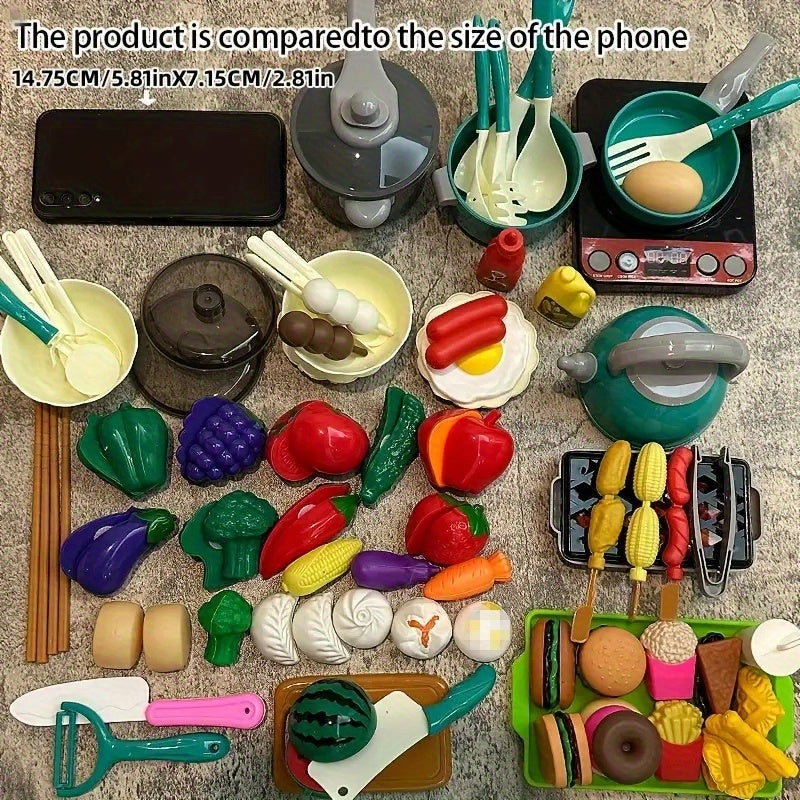 Kids Mini Kitchen Toy Set with Pot and Pan - Green
