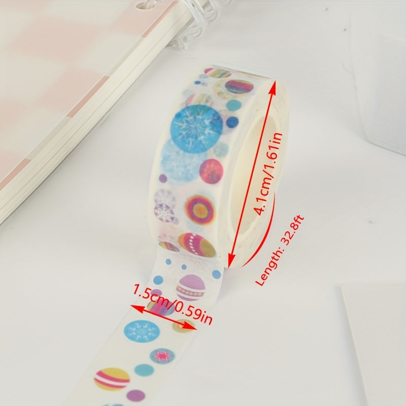 Christmas Washi Tape Colorful Snowflake Round Pattern Decorative Tape