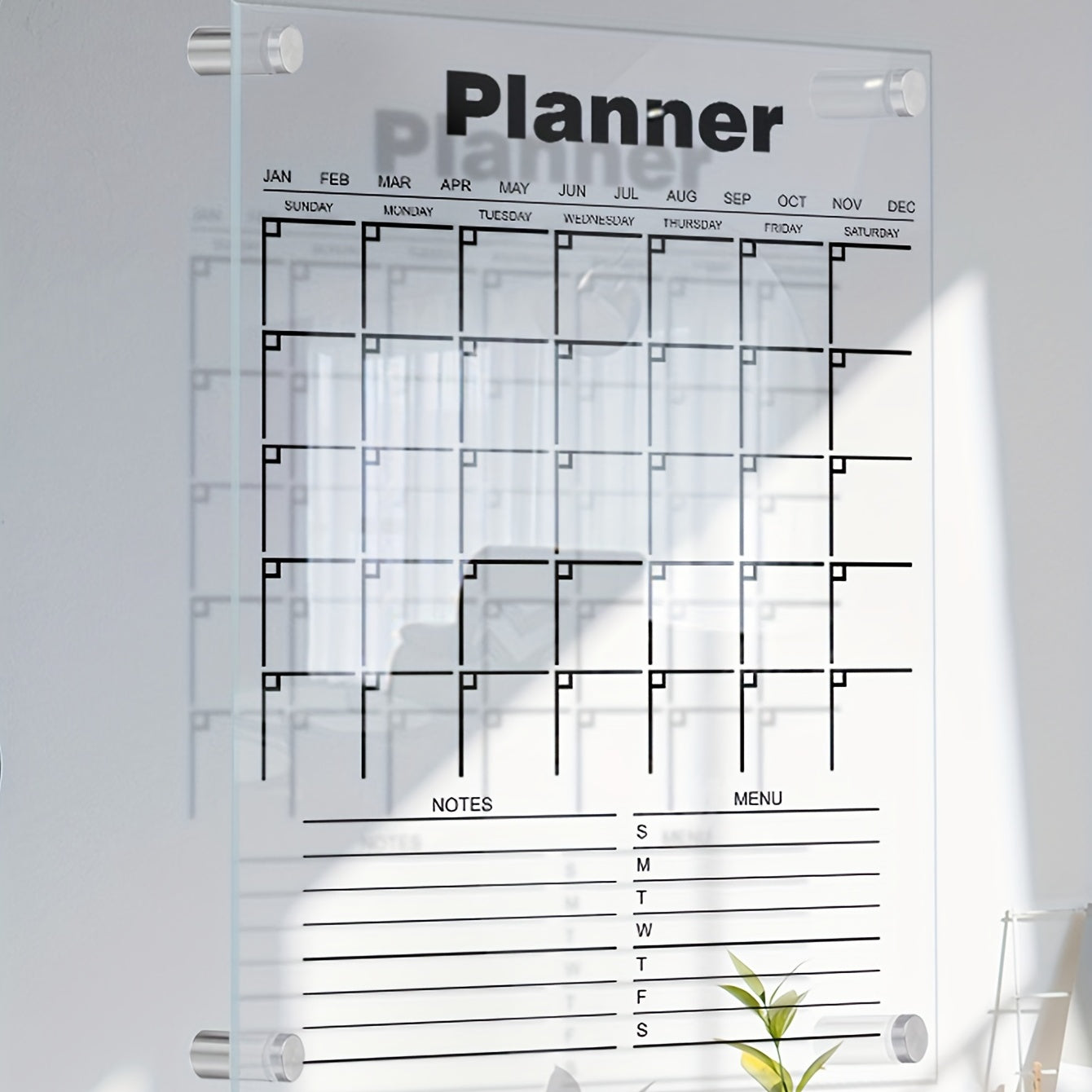 Acrylic Transparent Planner Message Board with Nails
