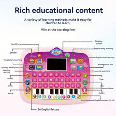 Kids Learning Tablet with Alphabet Keys Numbers Music LED