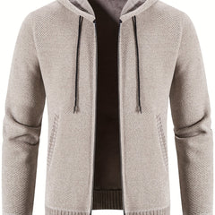Men's Full Zip Casual Fleece Lined Hooded Cardigan Jacket Coat