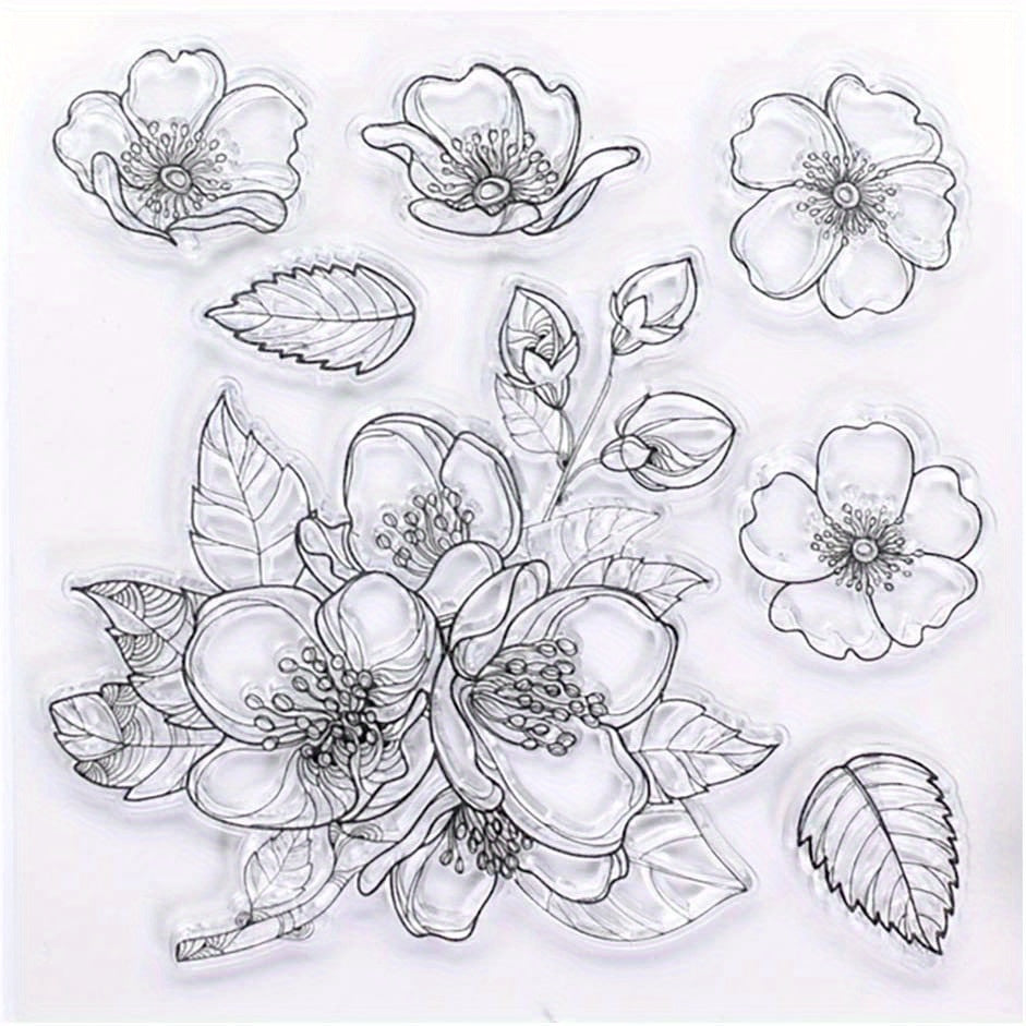 Flower Pattern Silicone Stamp DIY Scrapbook Card Decor