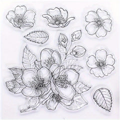 Flower Pattern Silicone Stamp DIY Scrapbook Card Decor