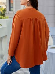  Casual Blouse Womens Solid Roll Up Long Sleeve