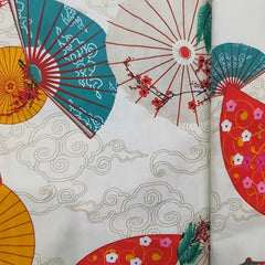 Japanese Fan Cotton Quilting Fabric 40x50cm