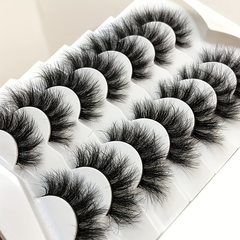 7 Pairs Cat Eye Lashes Fluffy Faux Mink Natural Look False Eyelashes