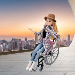 5 Inch Plastic Doll Wheelchair Toy for Doll House Gift