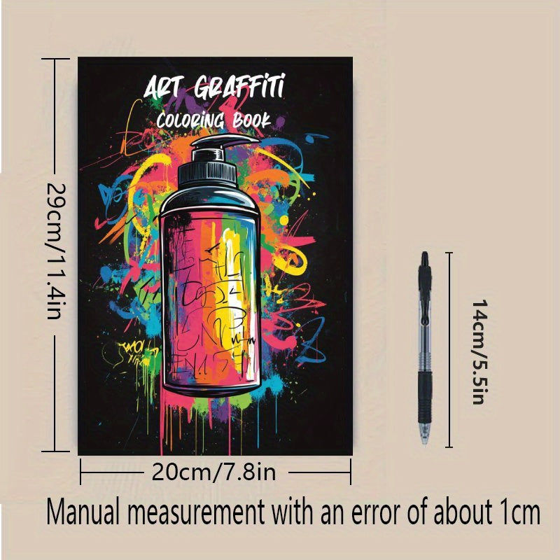 Graffiti Coloring Book for Adults, Mindfulness Relaxation