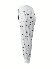  Women's Star Print High Rise Joggers