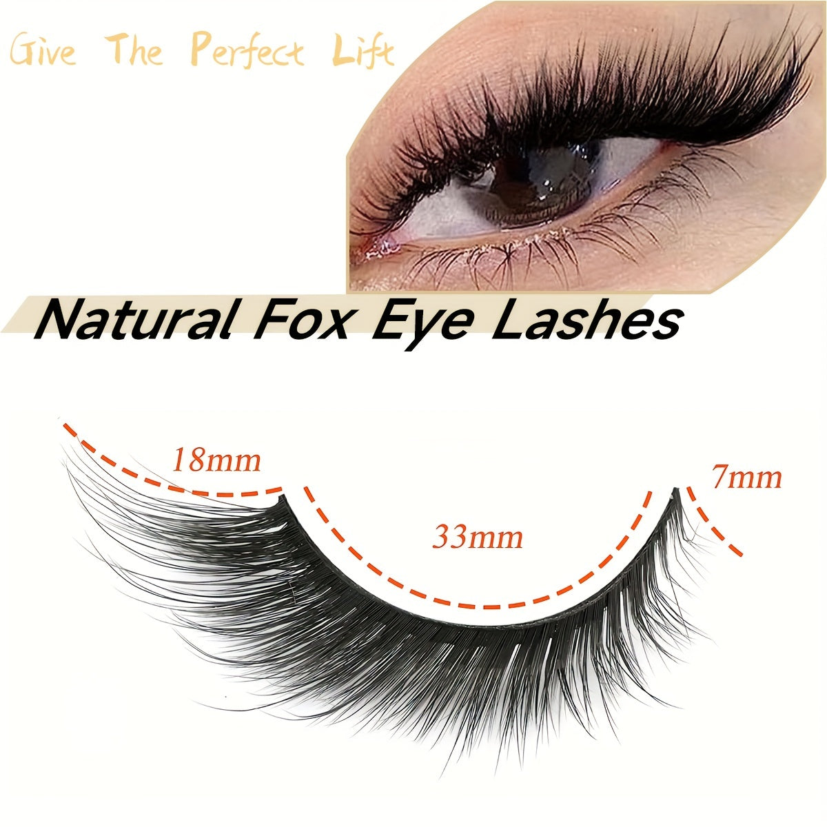 Fox Eye Mink Furry Cat Eye Eyelashes 3D 16mm Lashes 5 10 Pairs