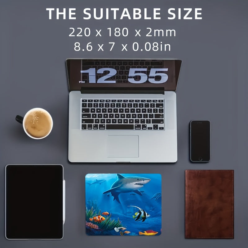Under Sea Fish Sharks Mouse Pad Non Slip Rubber