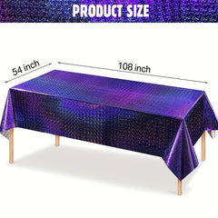 Iridescence Plastic Tablecloths 137x274cm Laser Table Covers Holographic Foil