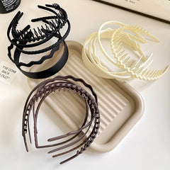 5pcs Frosted Hair Band Solid Style Headdress Hair Accessories For Women Girls