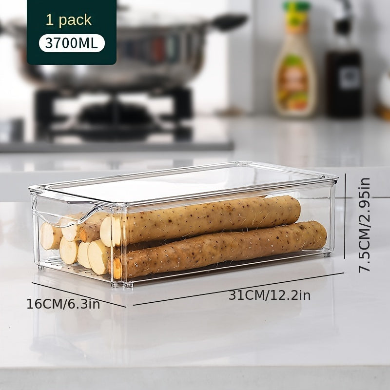 4pcs Refrigerator Storage Box Plastic Food Refrigerated Clear Dumpling Box