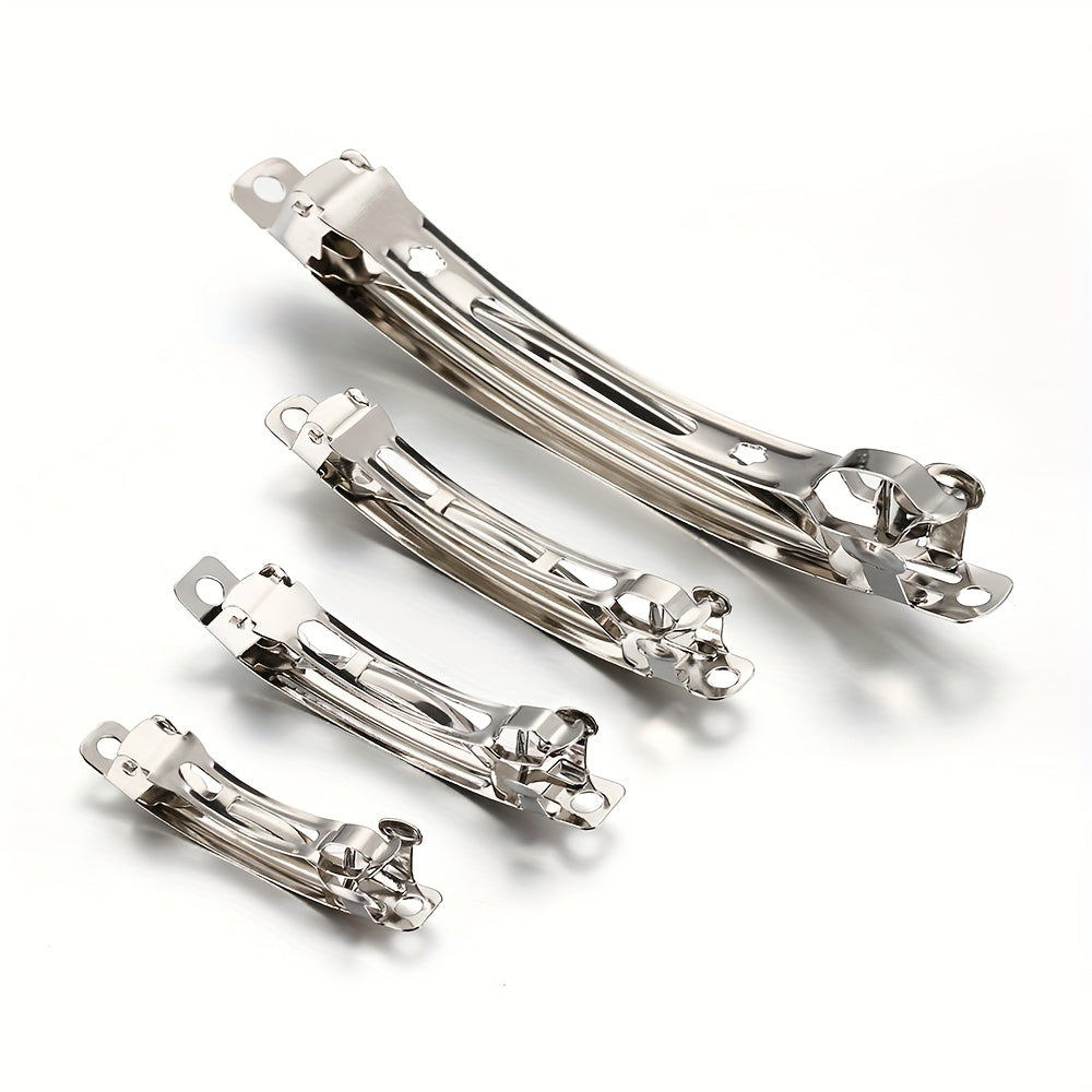 10pcs Silver Metal Spring Hair Clips Hairpin Base DIY Jewelry Making Barrettes
