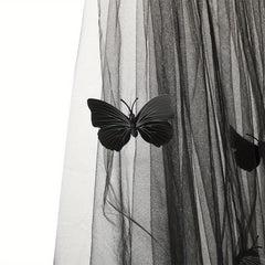Tulle Bridal Veil with Butterfly Hair Accessory for Weddings