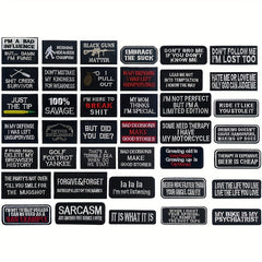 40pcs English Letter Embroidery Patches For Men Fashionable Arm Patches