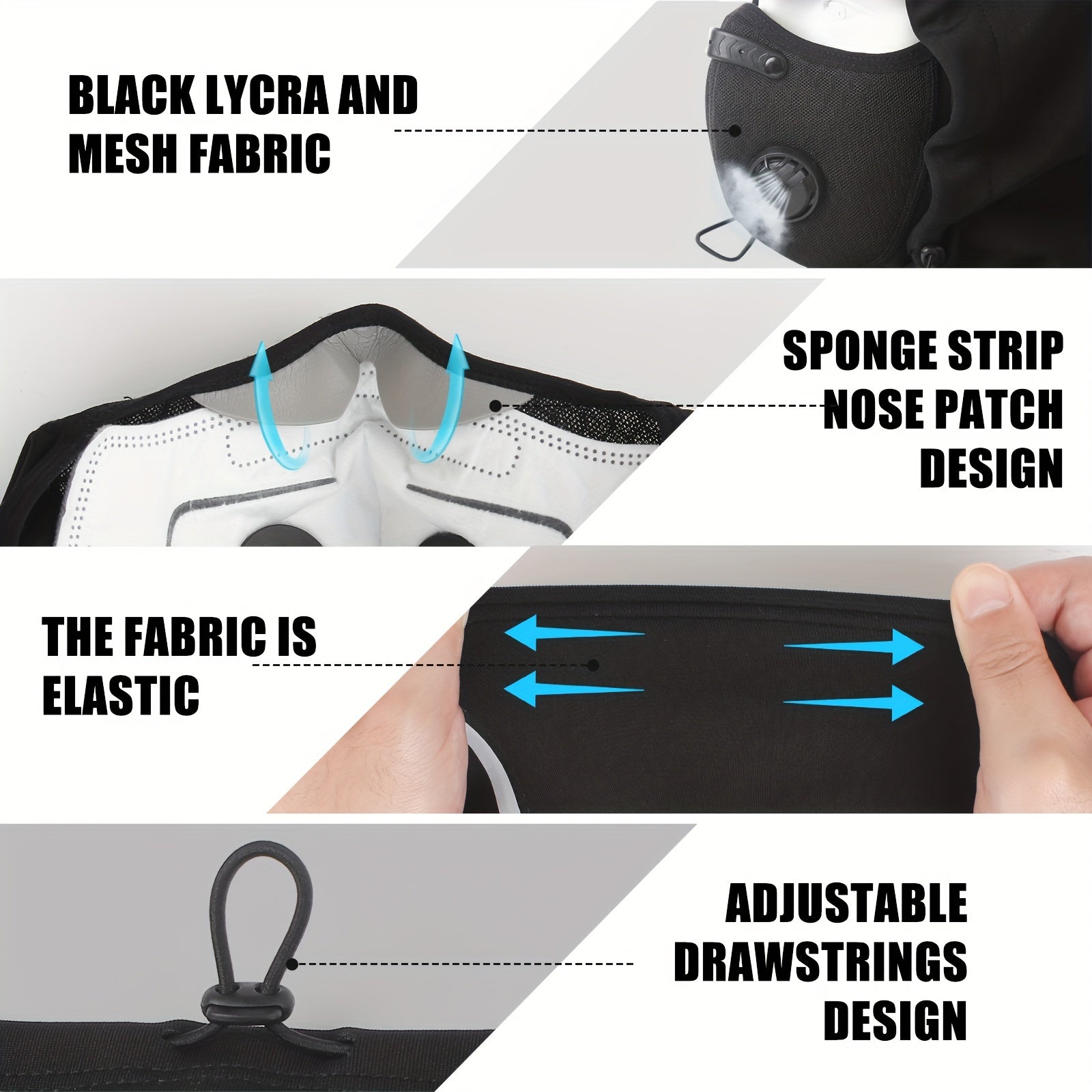 Windproof Riding Headgear With Filter For Outdoor Skiing and Mountaineering