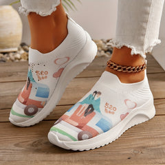 Couple Figure Graphic Athletic Sneakers for Women