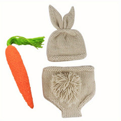 Newborn Rabbit Costume for Baby Photography - Cute Bunny Knitting