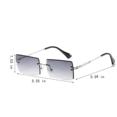 Rimless Rectangle Sunglasses UV400 Sun Glasses