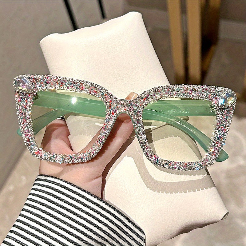 Glitter Cat Eye Sunglasses Rhinestone UV400 Sun Shades