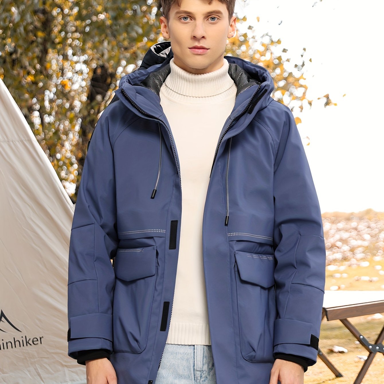 Men's Outdoor Warm Thermal Hooded Jacket for Autumn & Winter