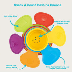 Colorful Sunflower Stacking Cup Bath Toy for Babies
