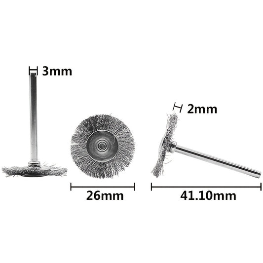 15pcs T Shaped Stainless Steel Wire Brushes with 1 8'' Mandrel