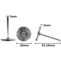 15pcs T Shaped Stainless Steel Wire Brushes with 1 8'' Mandrel