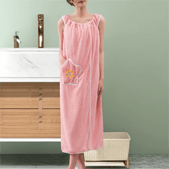 Adults Wearable Bath Towel with Star Pockets