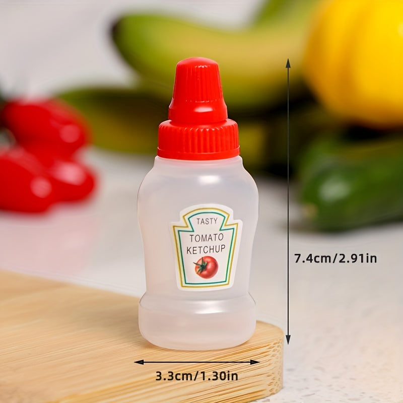 2pcs Mini Seasoning Bottle Tomato Sauce Vinegar Soy Sauce Bottle for Travel