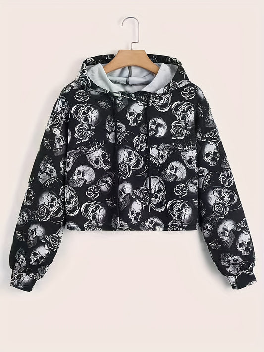 Halloween Skull Print Hoodie Women's Sweatshirt
