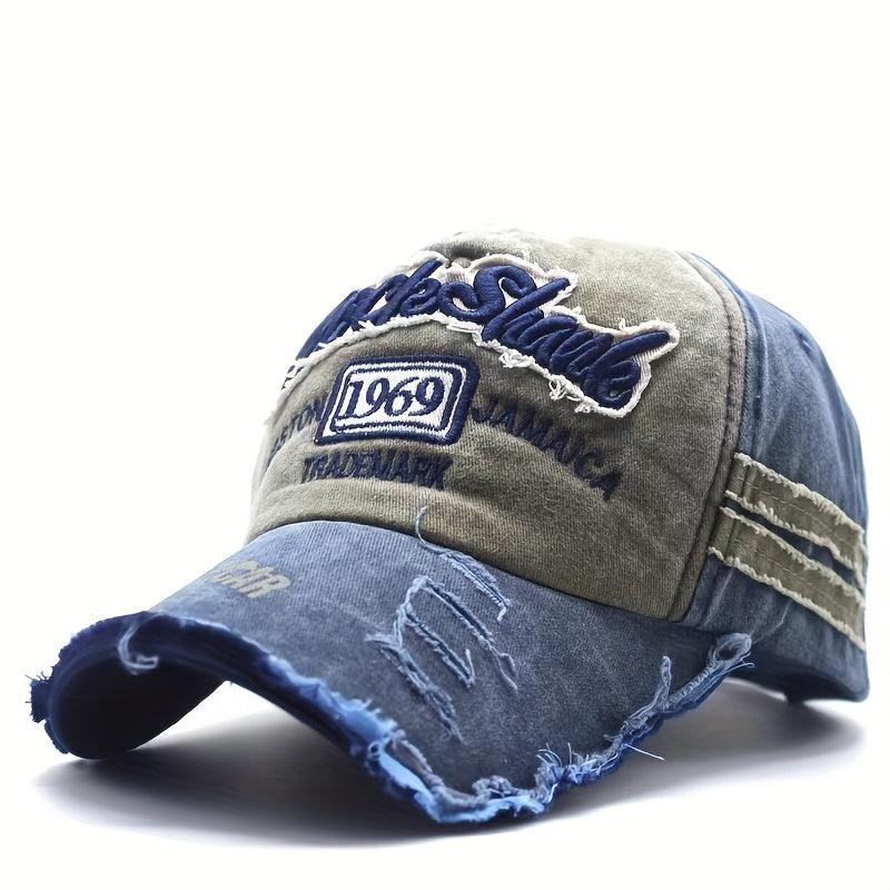 Vintage Washed Embroidered Baseball Cap Sunscreen Hat for Men & Women