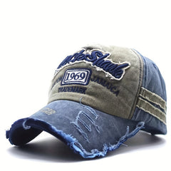Vintage Washed Embroidered Baseball Cap Sunscreen Hat for Men & Women