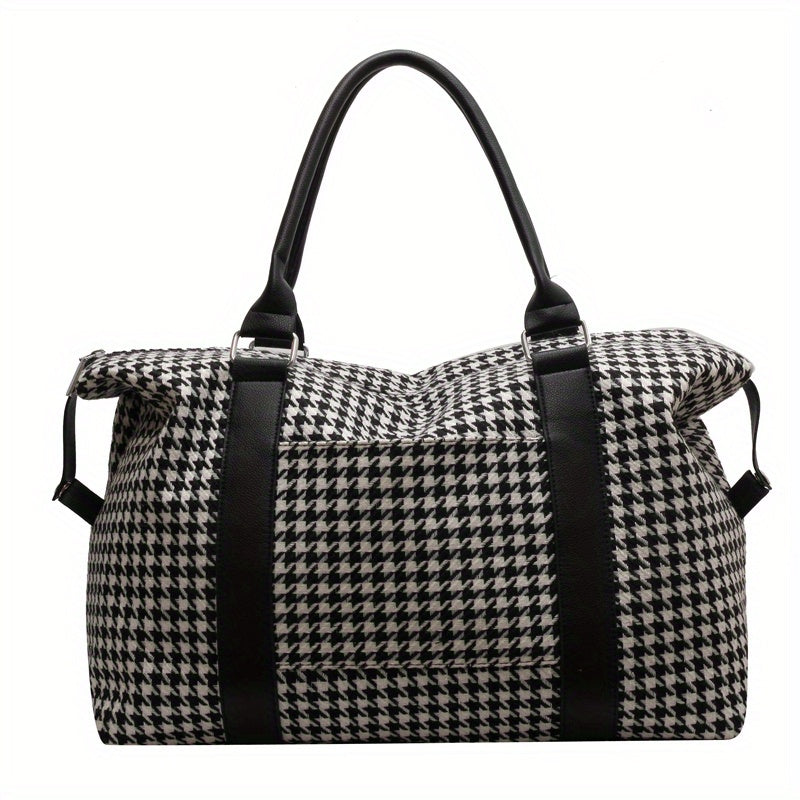 Houndstooth Pattern Travel Bag Large Capacity Duffle Bag