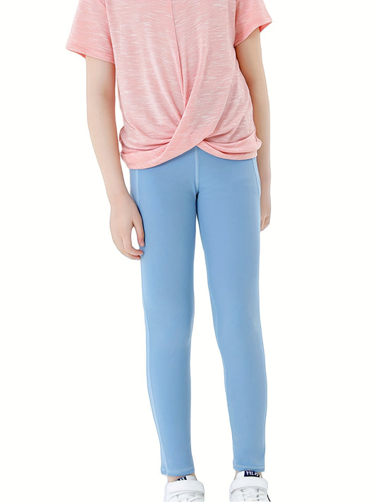 Girls Soft Stretch Athletic Leggings Slim Fit Sports Yoga Workout Pants