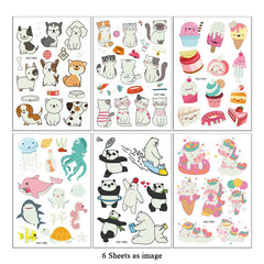 Luminous Herbal Tattoo Stickers Unicorn Dinosaur