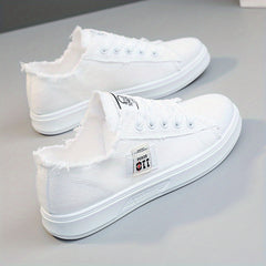 Women's Canvas Shoes Causal Lace Up Outdoor Shoes Lightweight