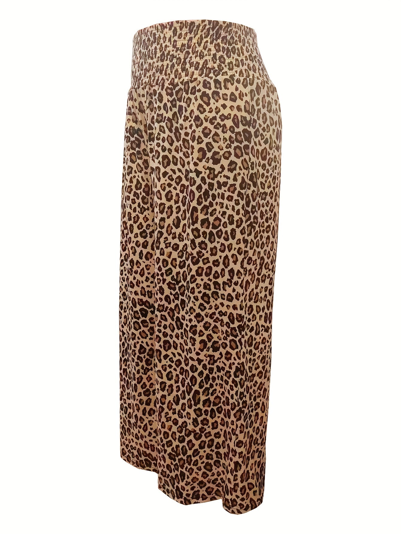  Leopard Print Wide Leg Trousers