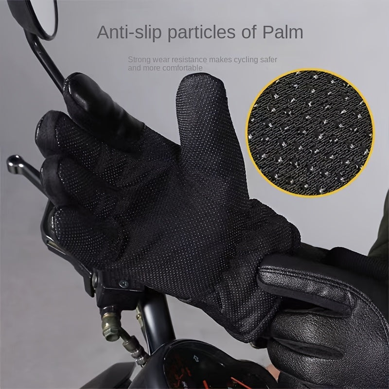 Winter Velvet Thermal Gloves PU Waterproof Warm Anti Slip Gloves