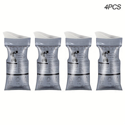 4pcs Portable Plastic Urine Bag Car Emergency Travel Pee Bags Odorless