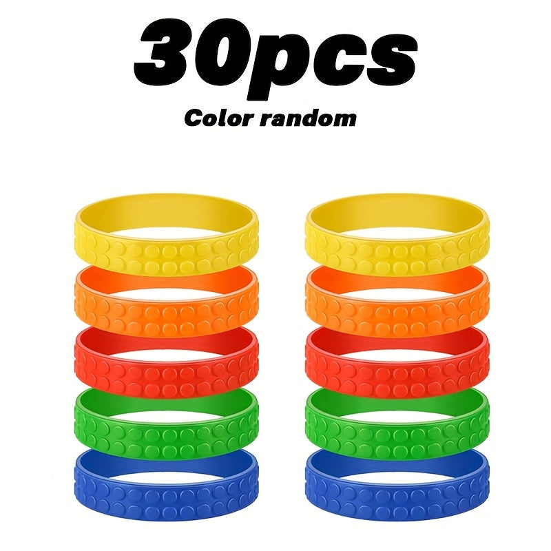 30pcs Colorful Elastic Rubber Silicone Wristbands Gift Bag Filling