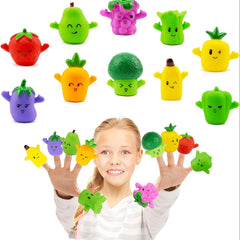 5pcs Kids Animal Finger Puppet Toy Set - Lion Elephant Bear Hand Puppet