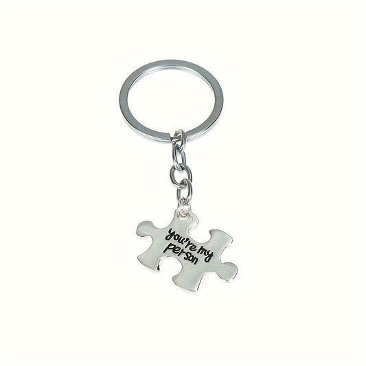 Metal Puzzle Key Ring Funny Alloy Keychain Gift For Couples