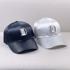 Glitter Bright Baseball Cap D Label Decor Solid Couple Sun Hat