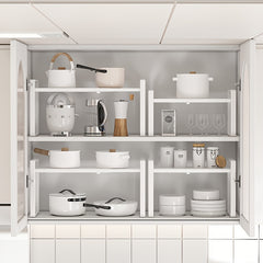 Expandable Cabinet Shelf Organizer Kitchen Counter Shelf Rack