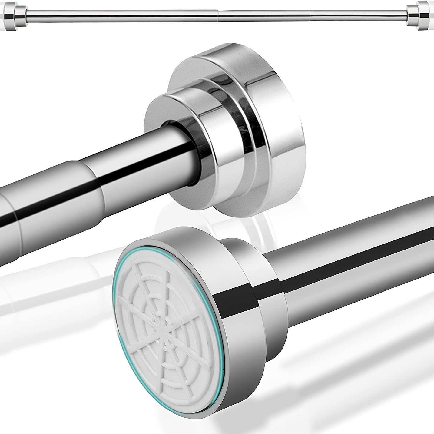 Adjustable Stainless Tension Shower Curtain Rod Bathroom Anti Slip Rod