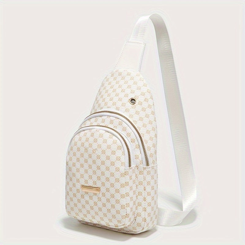 Printed Chest Bag Casual PU Outdoor Travel Small Backpack Crossbody Bag