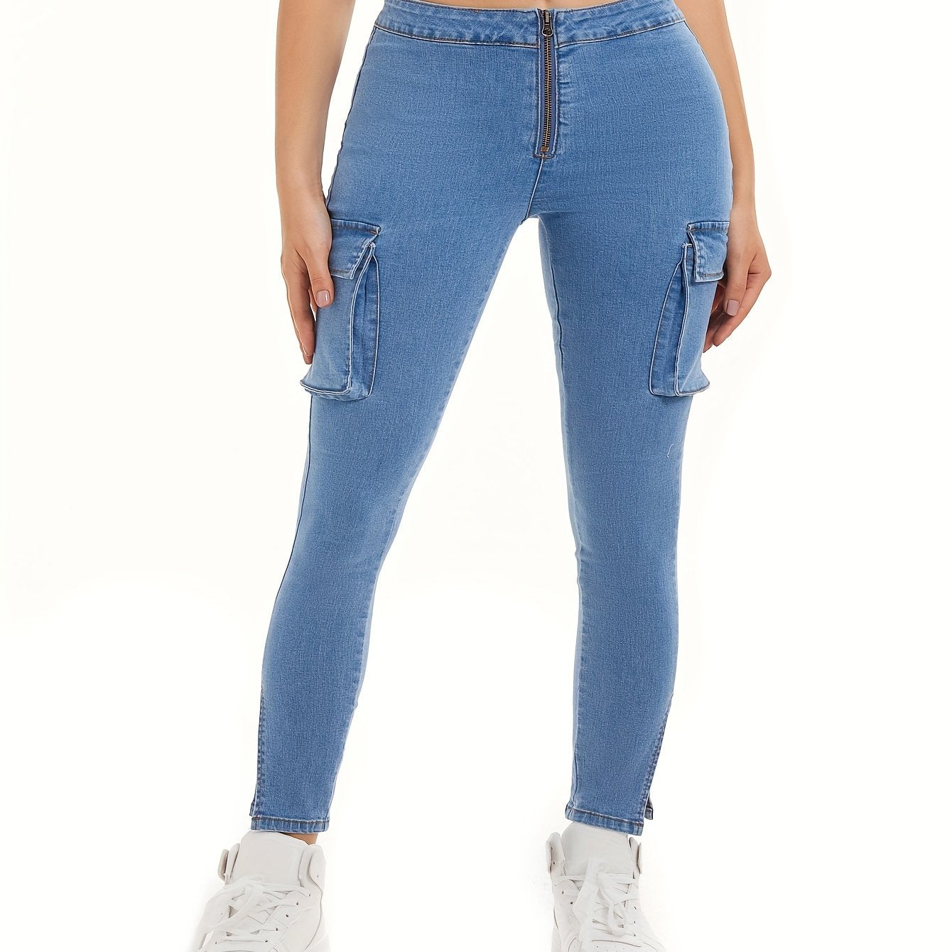  Casual Jeans Women's Plus Zipper Skinny Jeans